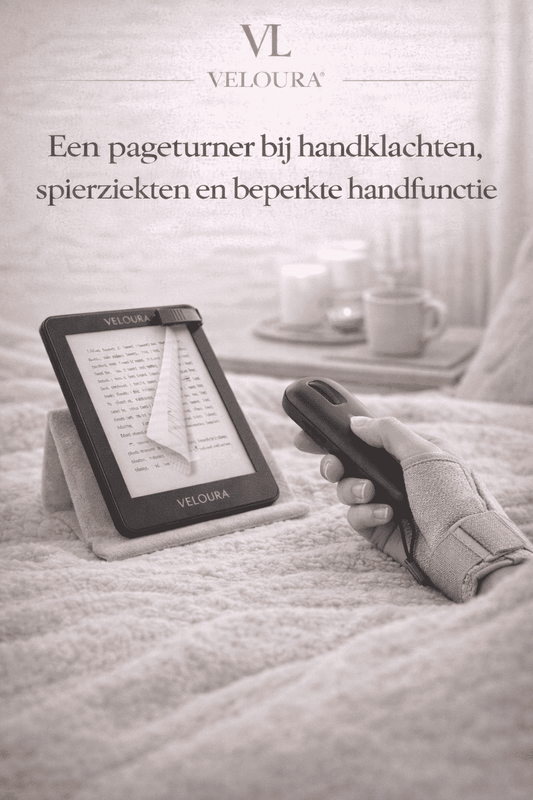 Een pageturner is ideaal bij handklachten en spierziekten