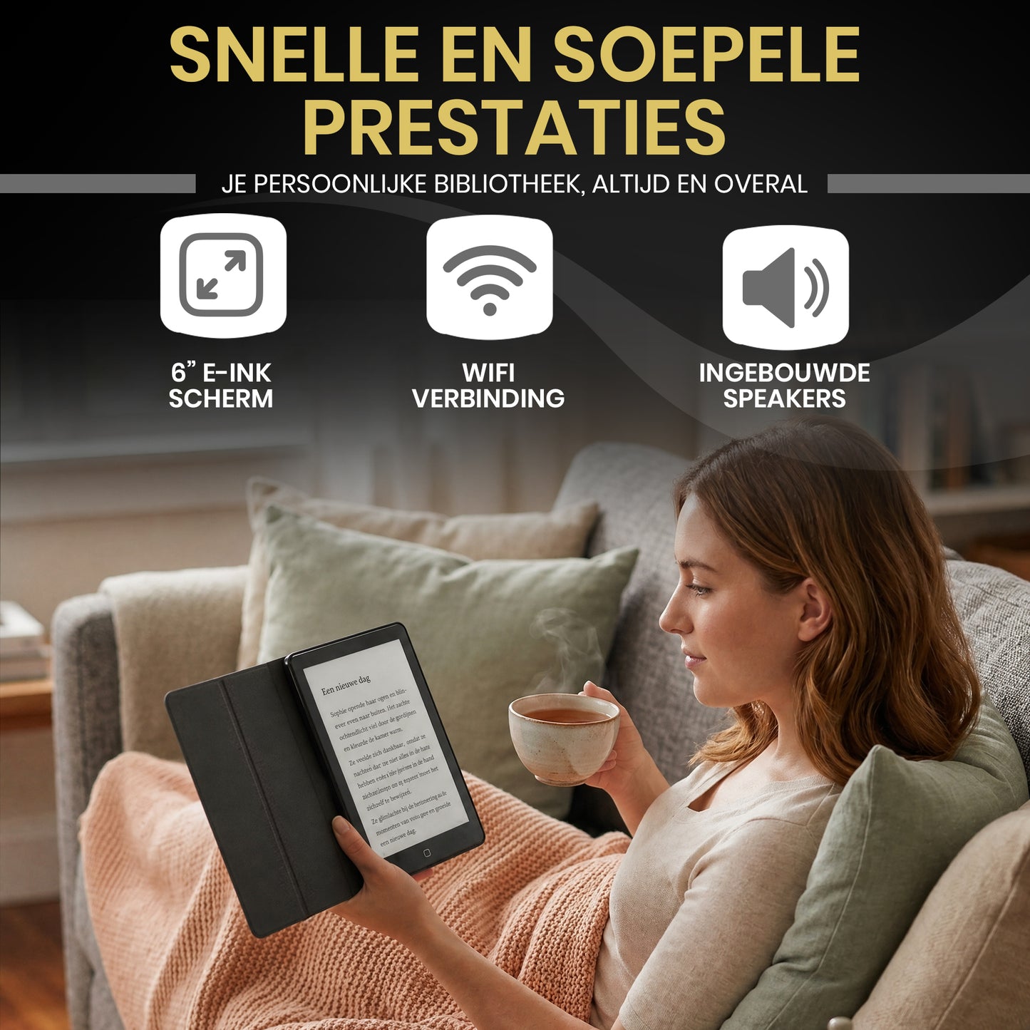 Veloura One E-Reader – Read without limits, wherever your books may be