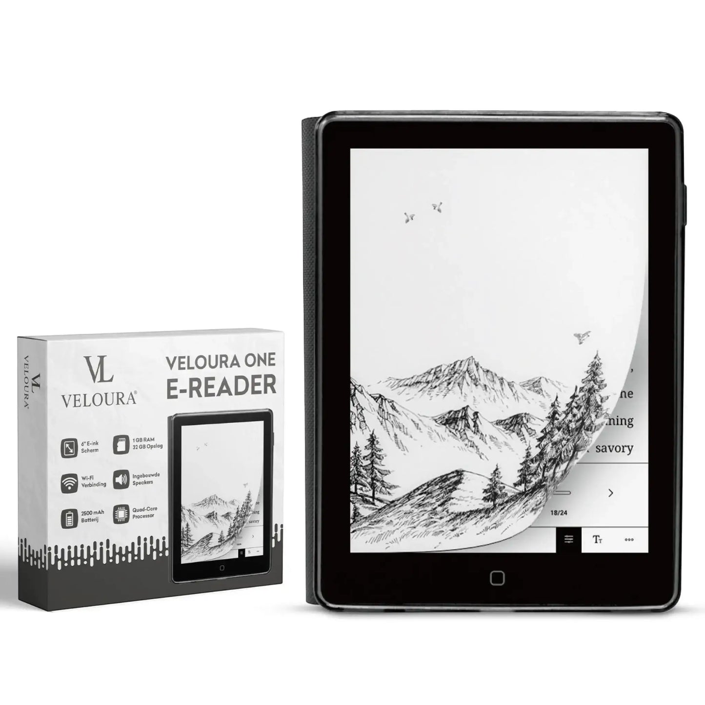 Veloura One E-Reader – Read without limits, wherever your books may be